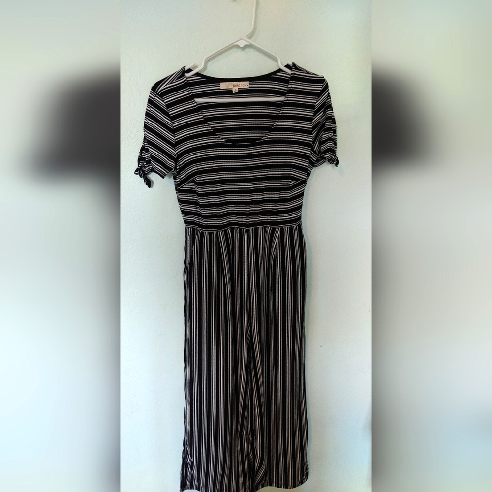 Black And White Striped Pants Suit